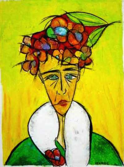 Femme au chapeau fleuri