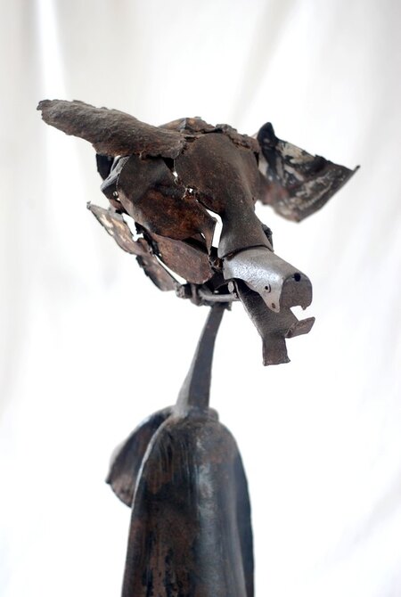 T&ecirc;te de chien  PU m&eacute;tal soud&eacute; 54X30X40cm