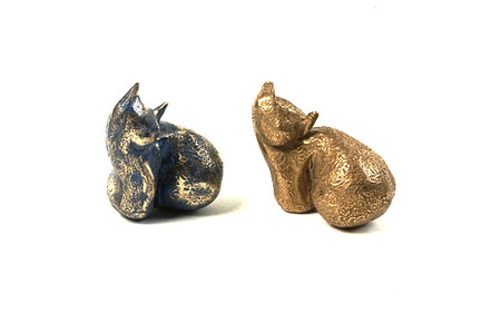 LES CHATS TWINS bronzes PU
