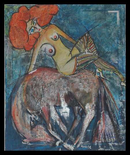 Rouquine &agrave; cheval