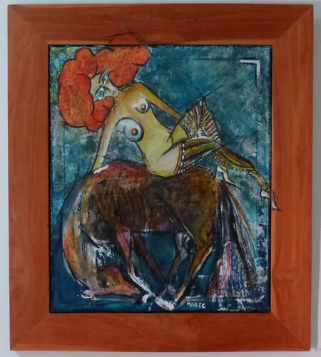 GODIVA technique mixte sur toile