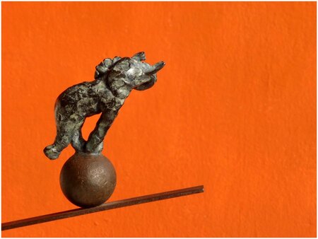 Syndrome Dumbo  Bronze et acier PU (Effet balancier)